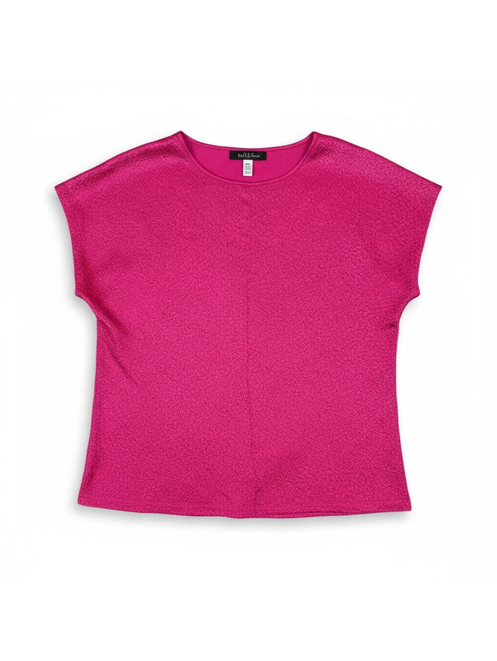 Allison Daley Top Womens 14 Pink Textured Short Sleeve Boxy Blouse Crewneck